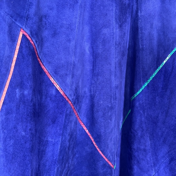 VTG Mary Hoffman Electric Blue Leather Coat Handmade Custom One of Kind - Picture 13 of 16